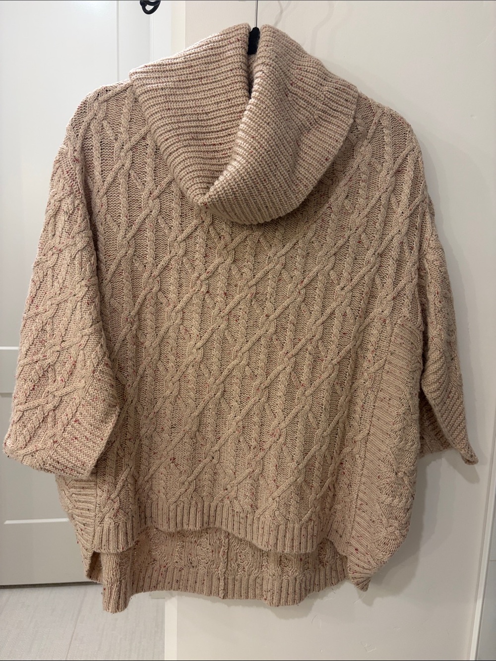 Cozy Cable Knit Turtleneck Sweater - Rose-Beige